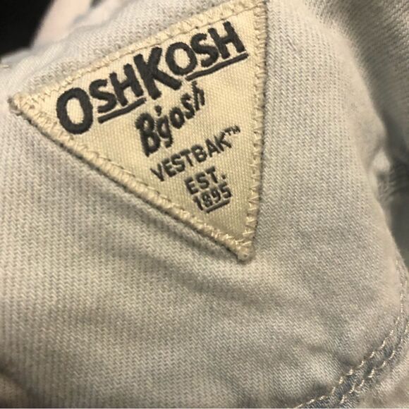 OSHKOSH blue denim jeans overalls shorts kids 18 months - Picture 6 of 7